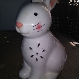Vintage Bunny tea light figure